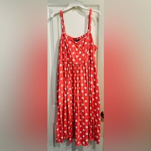 Torrid Pink and White Polka Dot Sundress